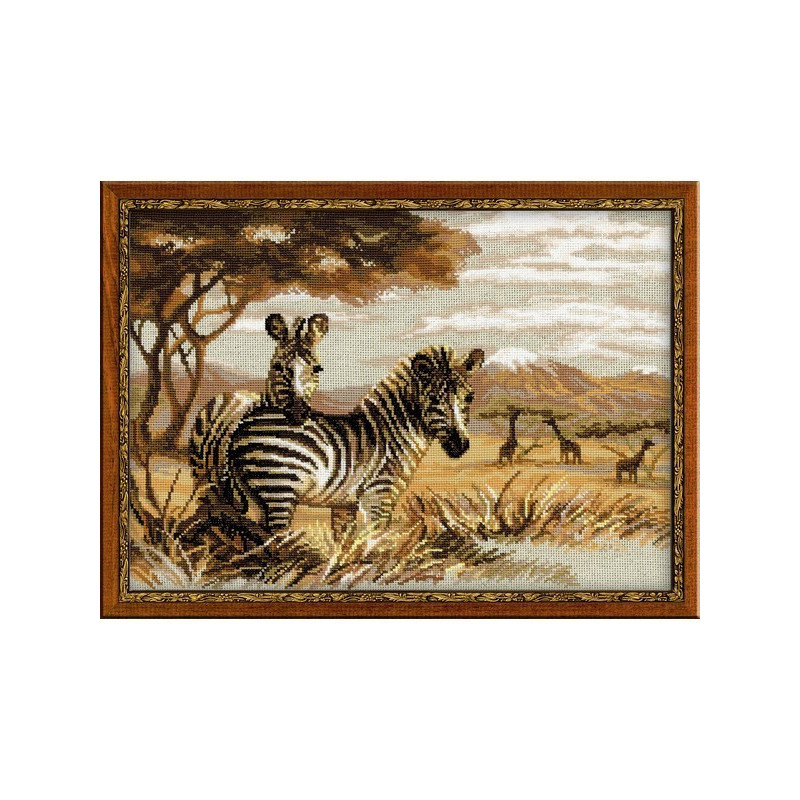 Stickset Zebras in der Savanne Stickset Zebras in der Savanne
