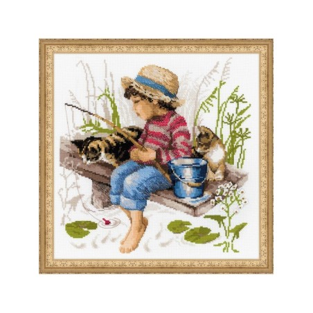 Riolis Kit de broderie Allons pêcher