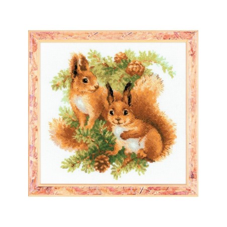 Riolis Kit de broderie Écureuils
