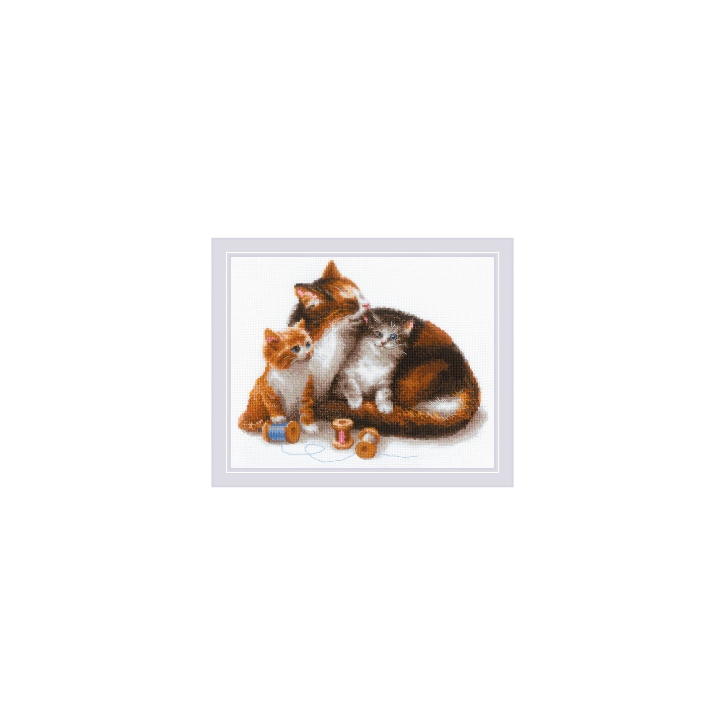 Riolis Borduurpakket Kat met kittens