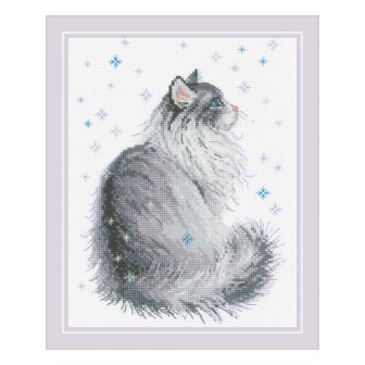 Riolis Kit de broderie Miaou neigeux