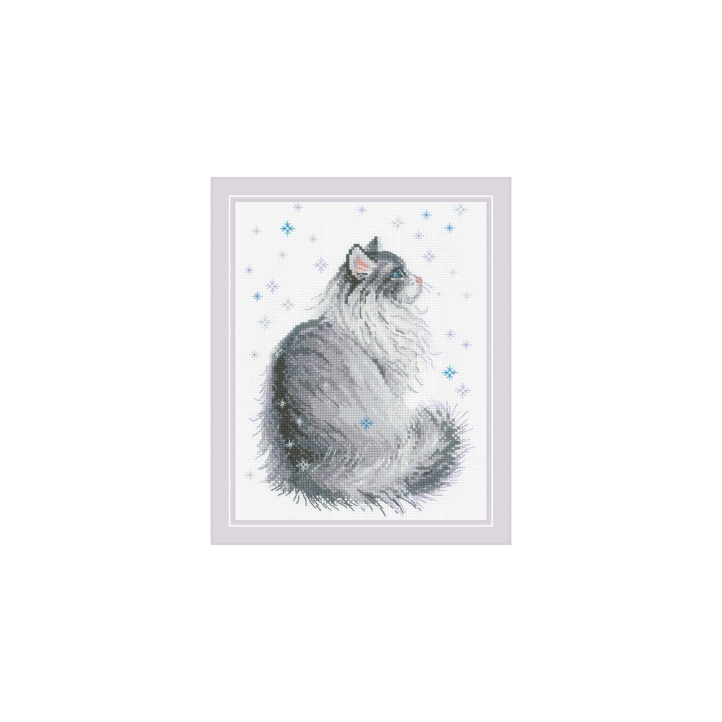 Riolis Kit de broderie Miaou neigeux