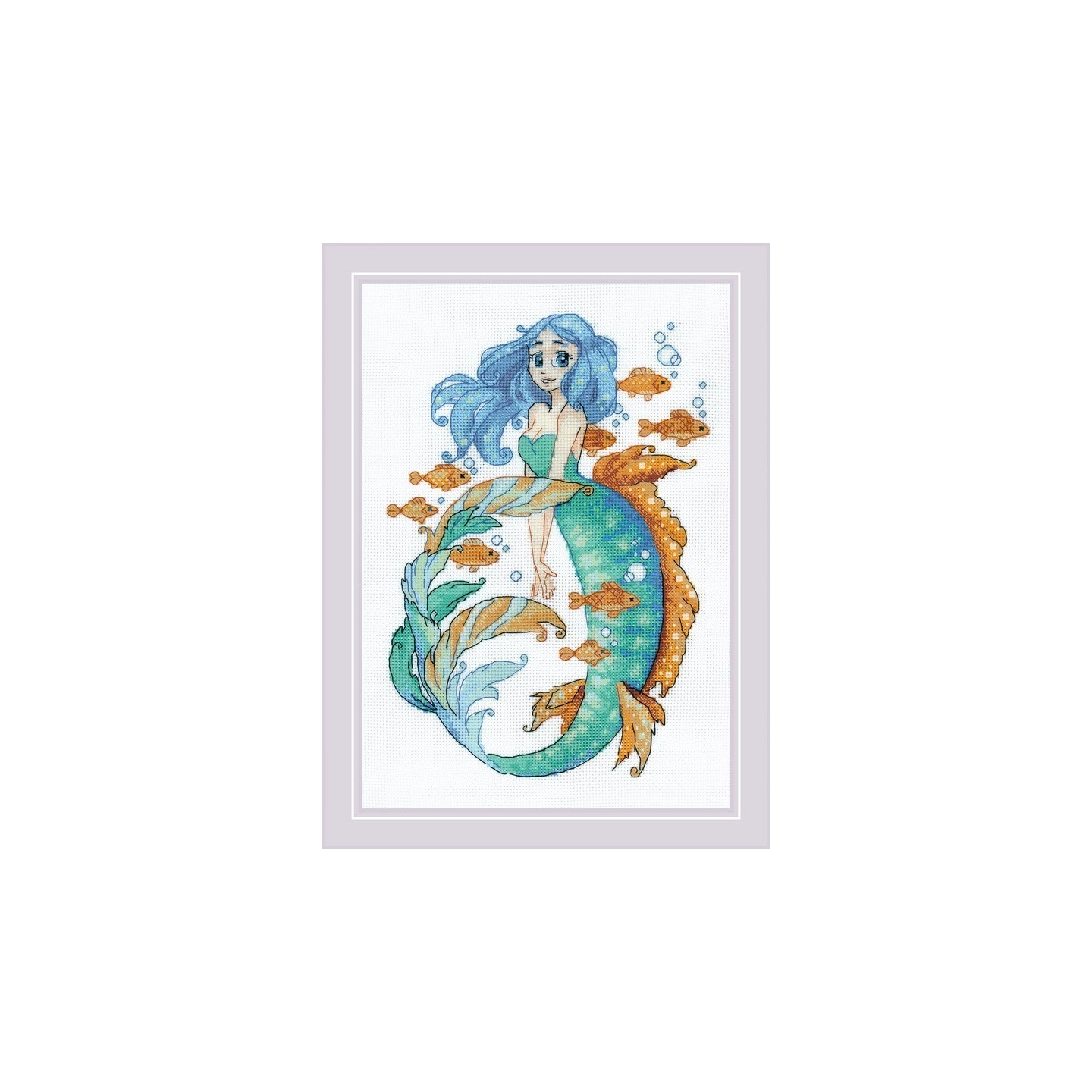 Riolis Stickset Kleine Meerjungfrau Aquamarin