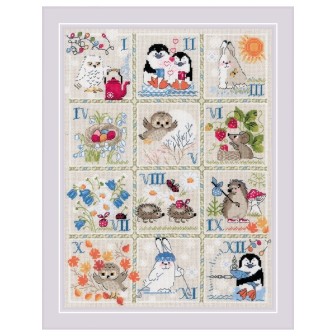 Riolis Kit de broderie Calendrier forestier