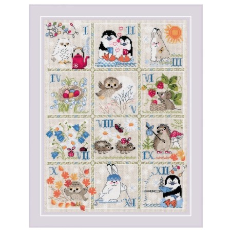 Riolis Kit de broderie Calendrier forestier