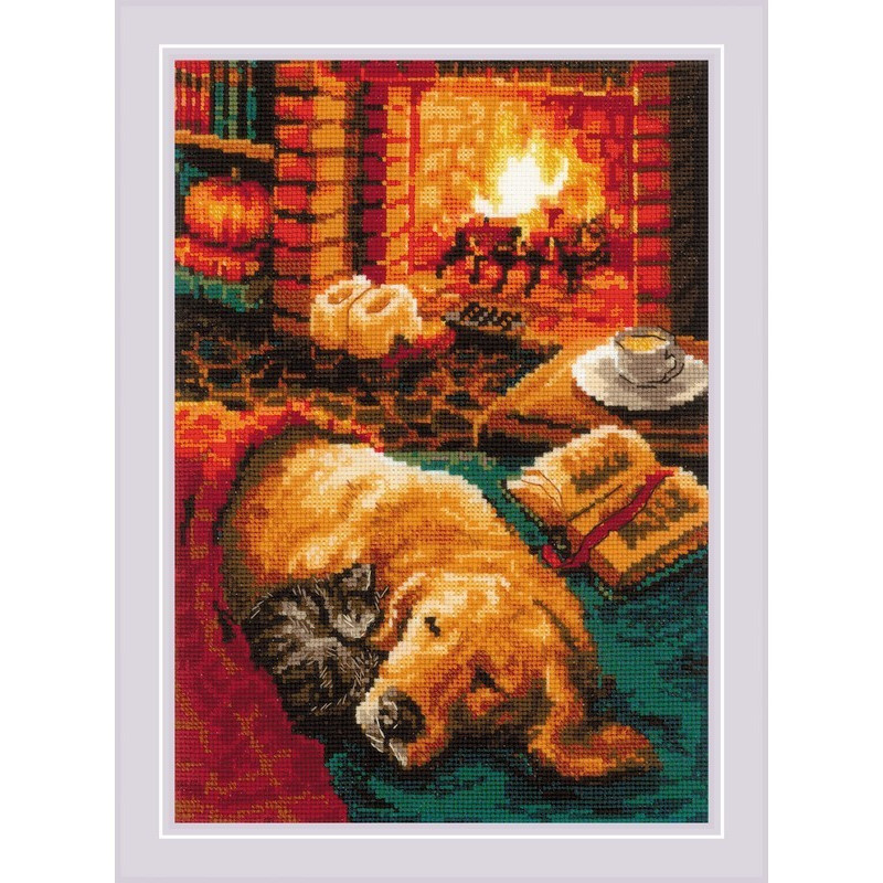 Embroidery kit By The Fireplace