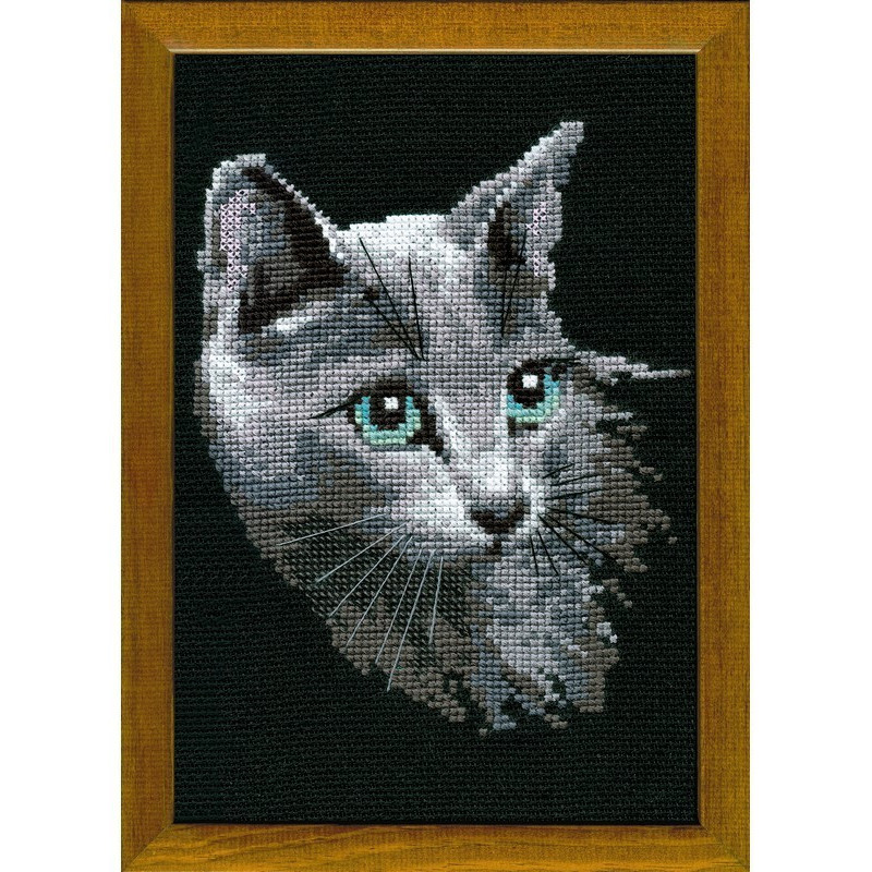 Embroidery kit Russian Blue Cat Embroidery kit Russian Blue Cat