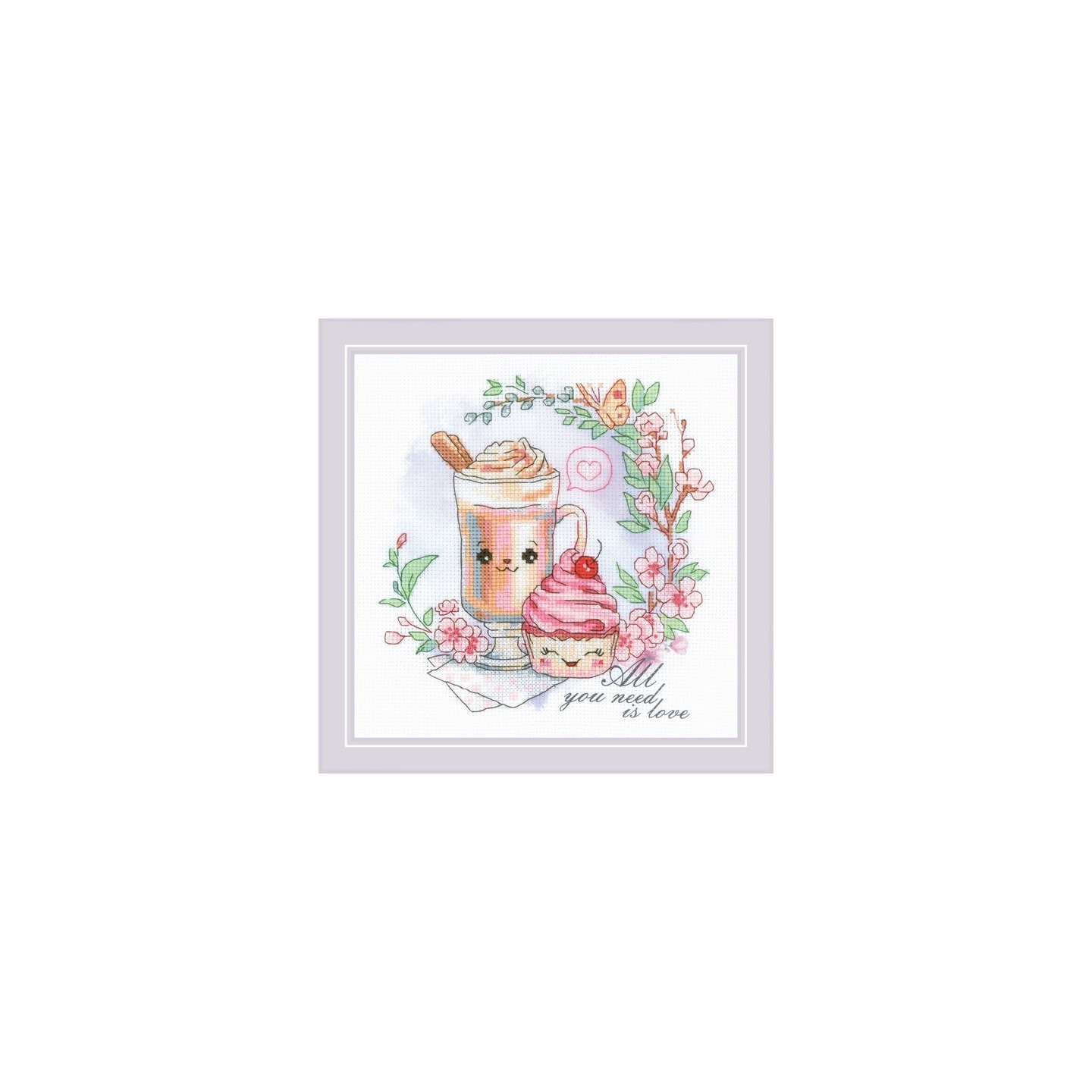 Riolis Embroidery kit Sweethearts' Coffee