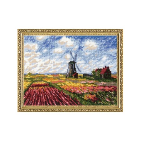 Riolis Kit de broderie Champs de tulipes d'après le tableau de