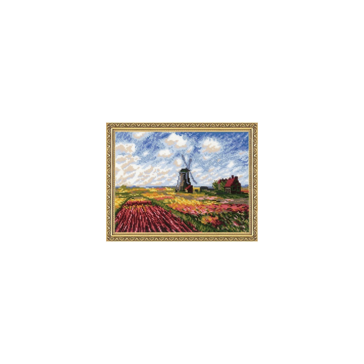 Riolis Borduurpakket Tulpenvelden naar het schilderij van C.