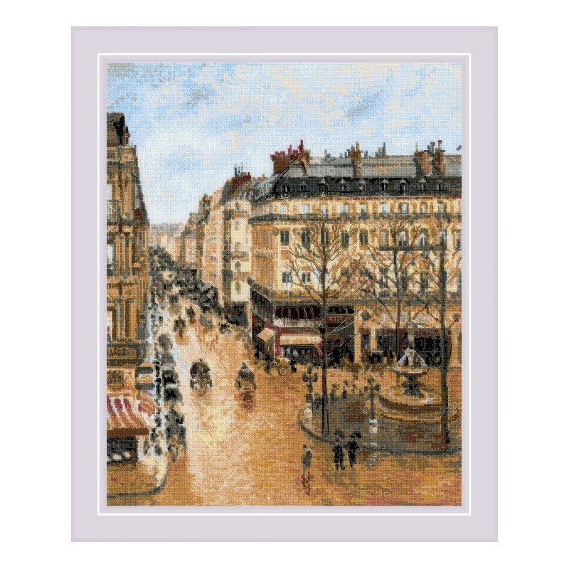Stickset Straße Saint-Honoré nach dem Gemälde von C. Pissarro