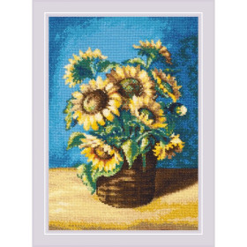 Riolis Kit de broderie Tournesols dans un panier d'après le