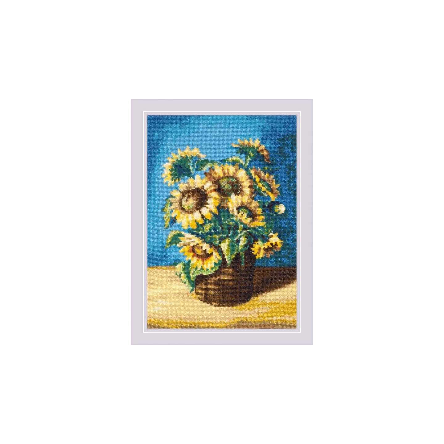 Riolis Embroidery kit Sunflowers in a Basket after N.