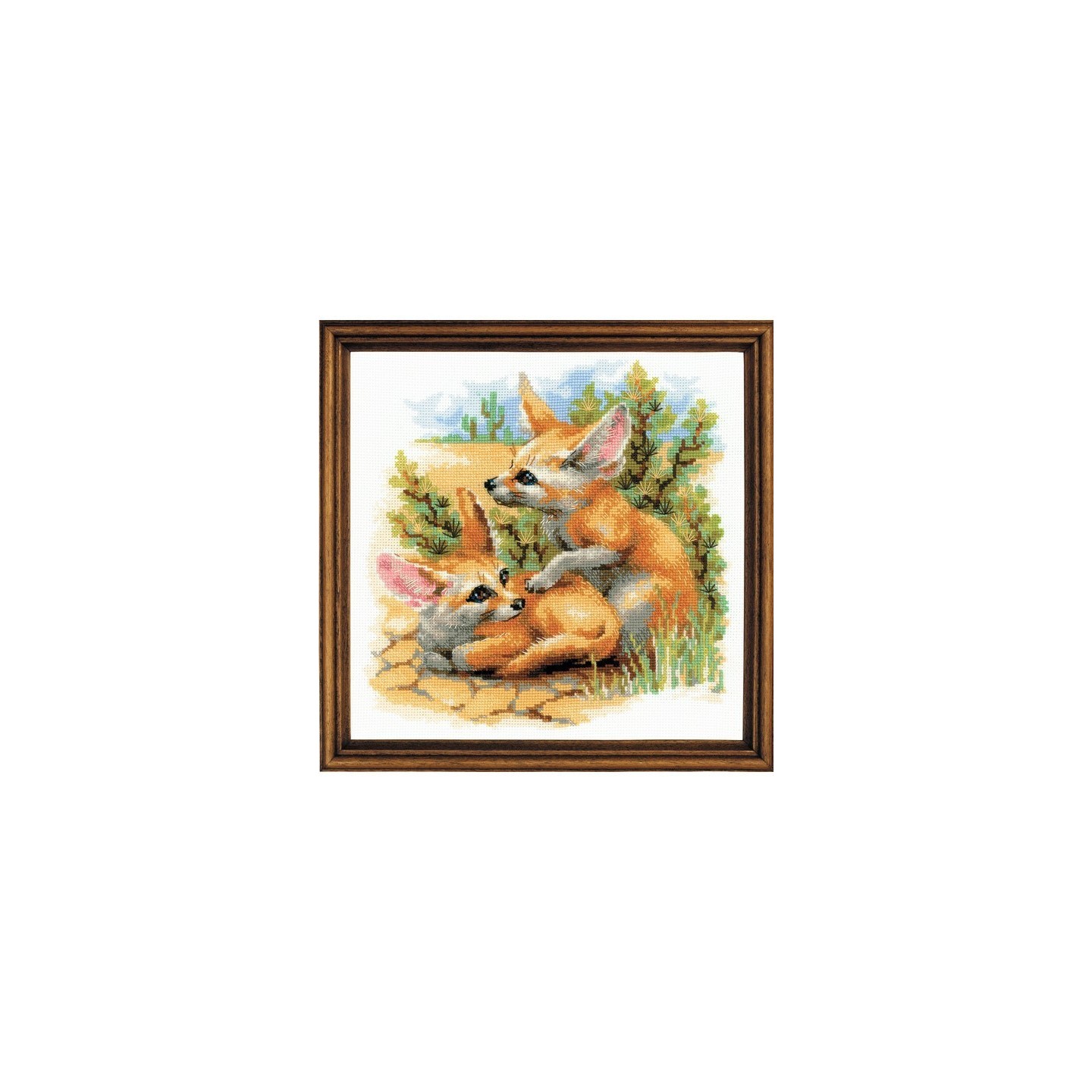 Riolis Embroidery kit Desert Foxes