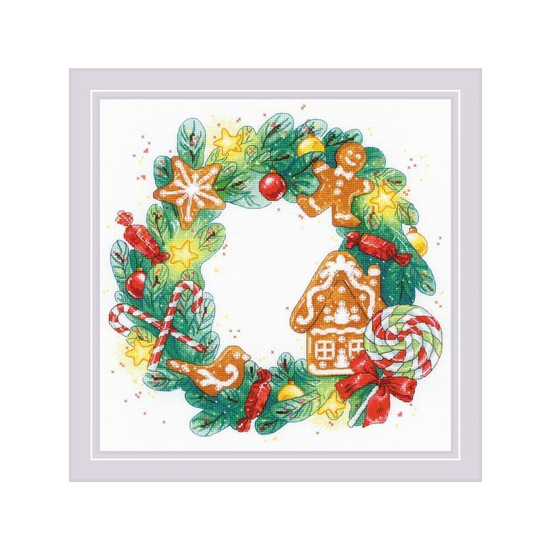 Embroidery kit Gingerbread Wreath Embroidery kit Gingerbread Wreath
