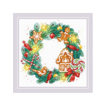 Riolis Embroidery kit Gingerbread Wreath