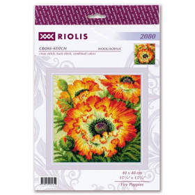 Embroidery kit Fire Poppies