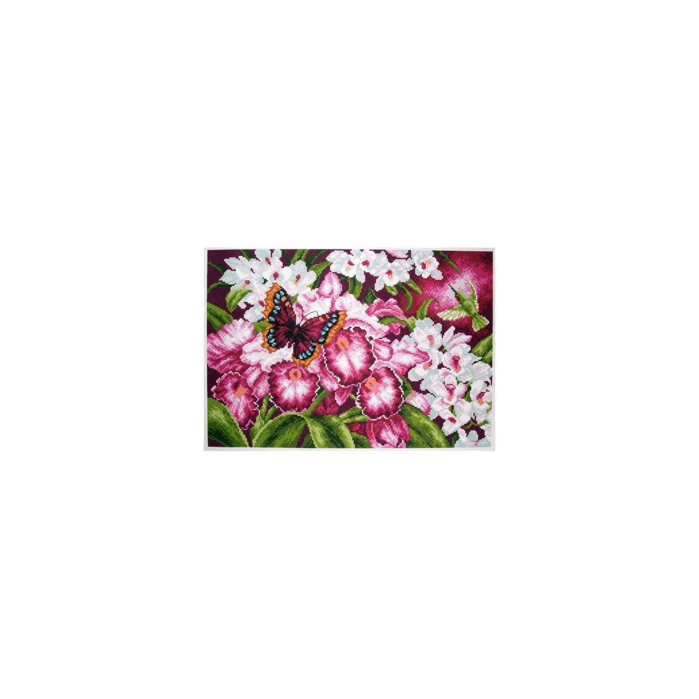 CDA Bedrucktes Aida Orchideen