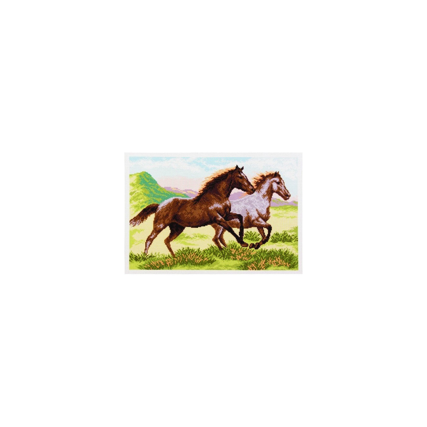 CDA Printed Aida kit Running horses
