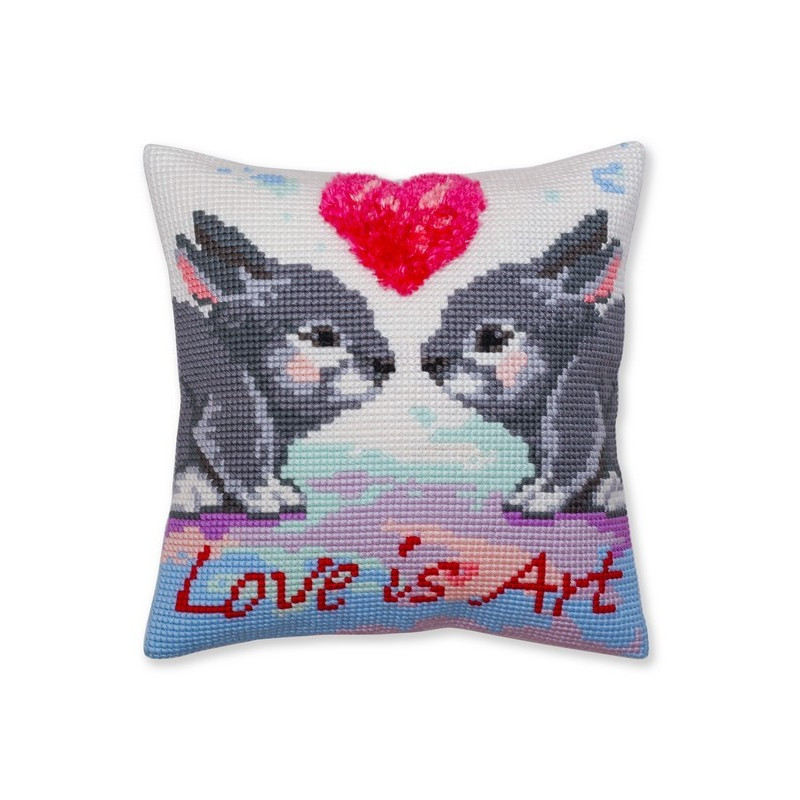 Borduurkussen Liefde is kunst Borduurkussen Liefde is kunst