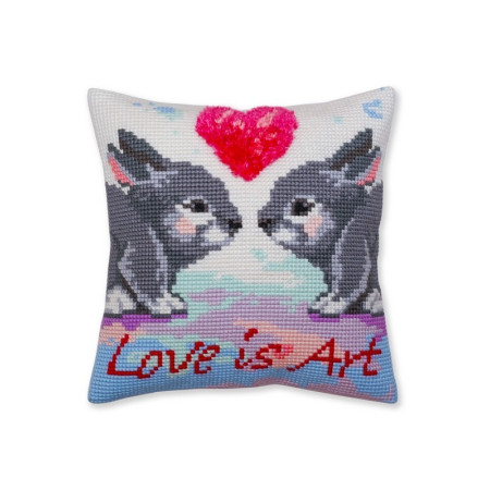Borduurkussen Liefde is kunst