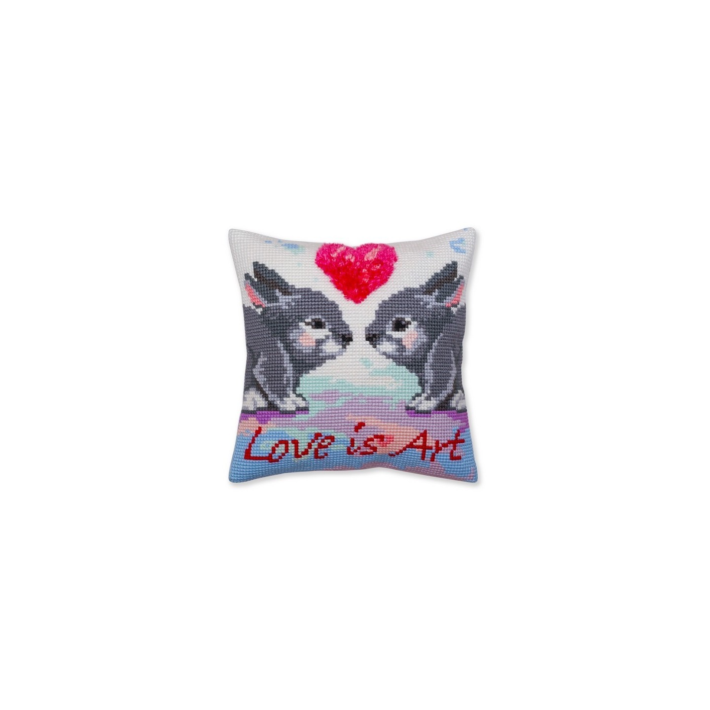  borduurkussen Borduurkussen Liefde is kunst
