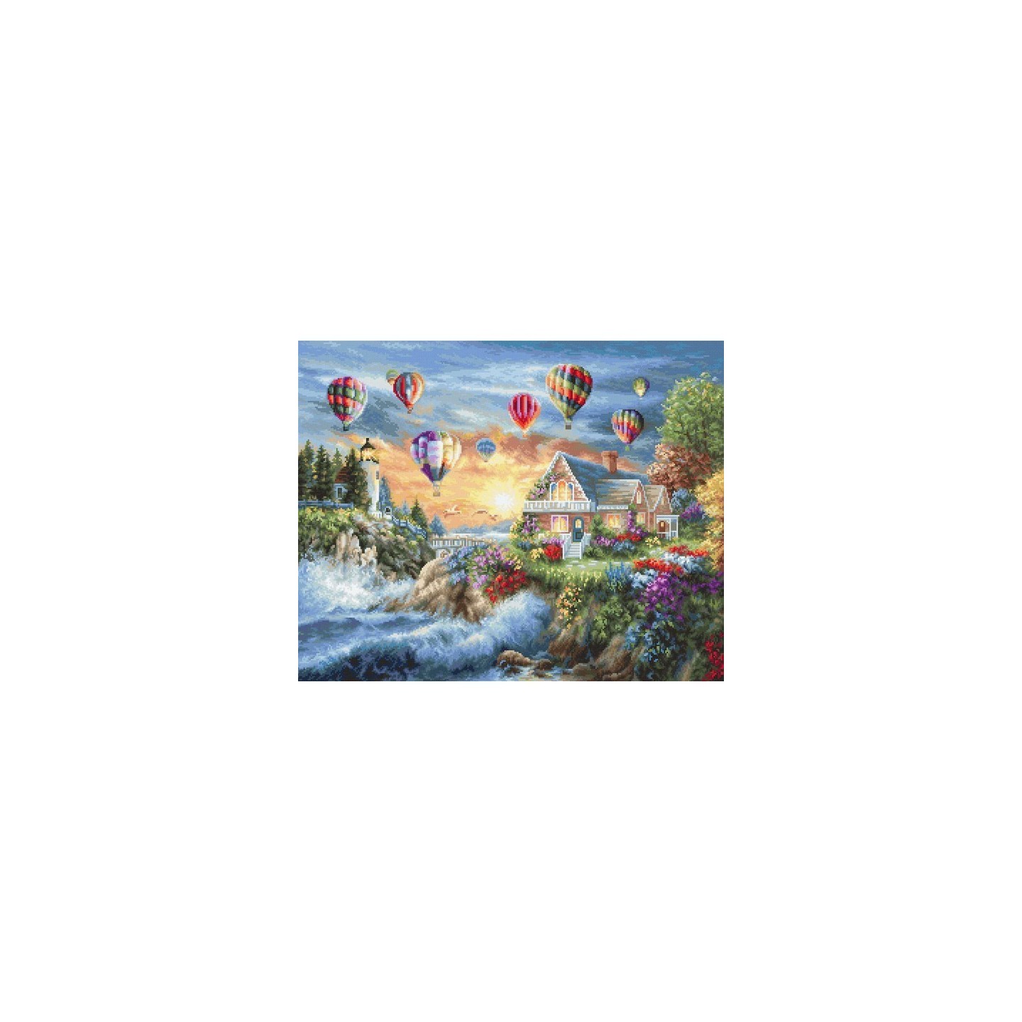 Luca-S Embroidery kit Balloons over Sunset Cove