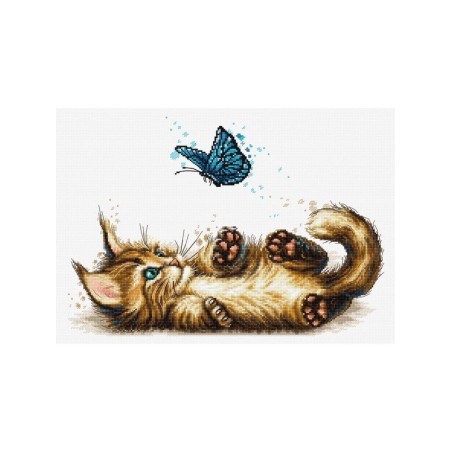 Luca-S Kit de broderie Chaton espiègle