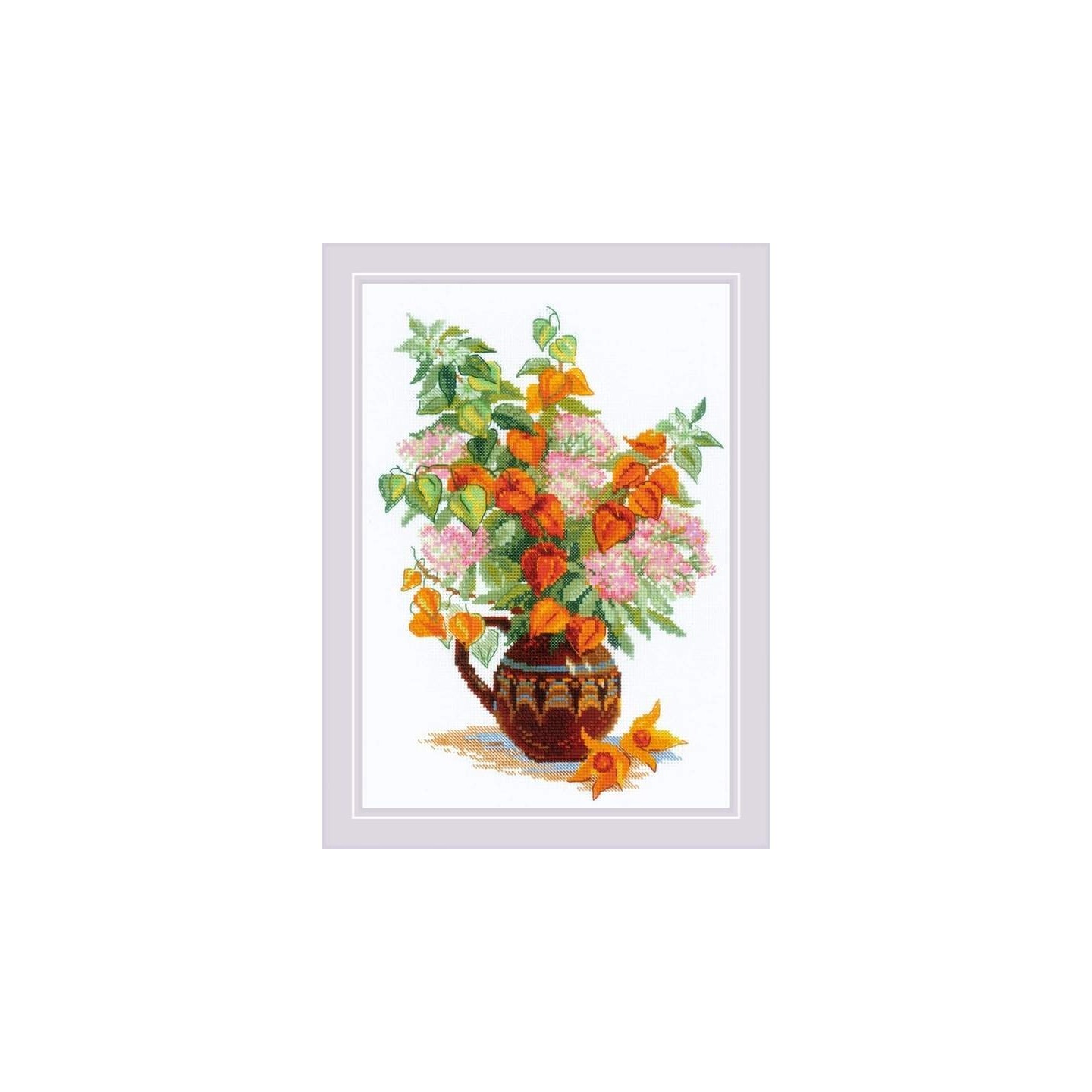 Riolis Kit de broderie Bouquet avec Lanterne japonaise