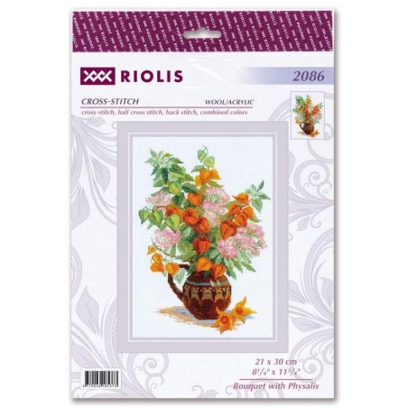 Embroidery kit Bouquet with Physalis