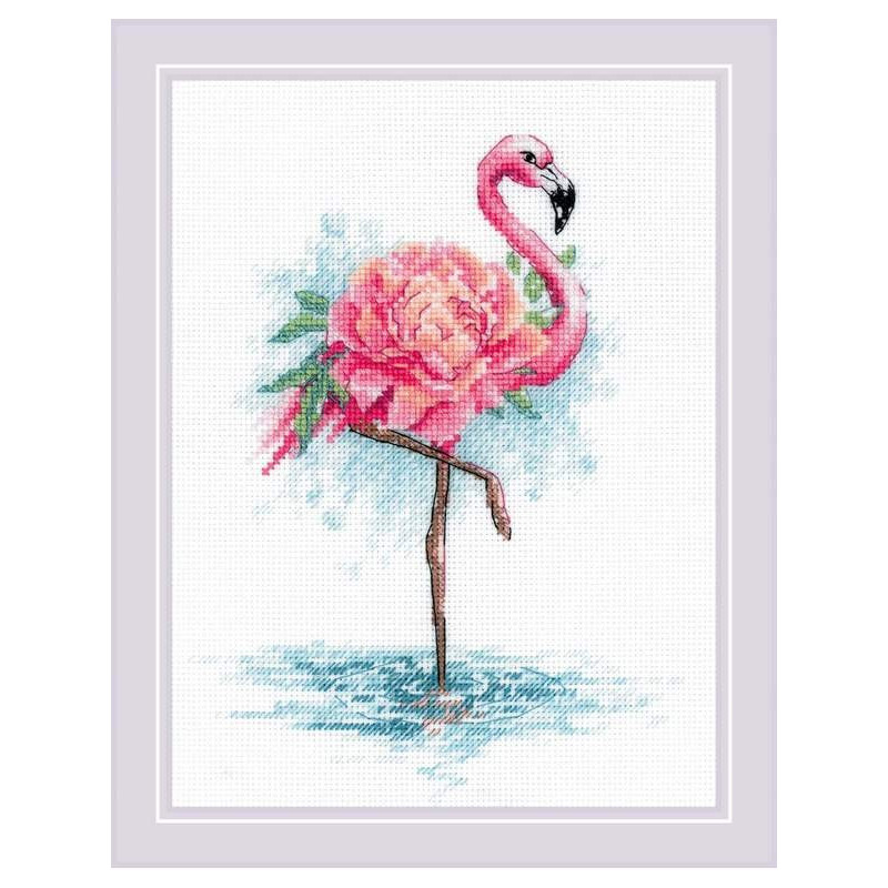 Kit de broderie Blooming Flamingo Kit de broderie Blooming Flamingo