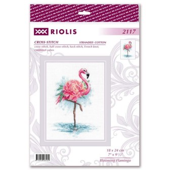 Riolis Borduurpakket Blooming Flamingo