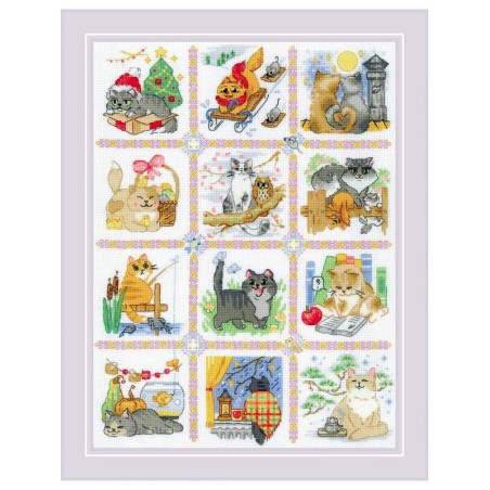 Riolis Borduurpakket Kat kalender