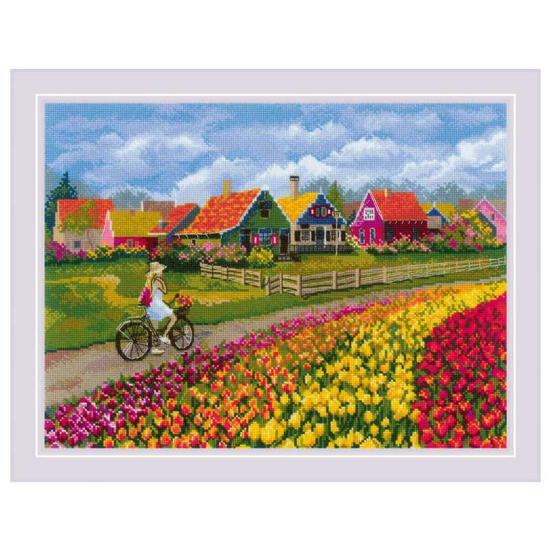 Borduurpakket Tulpen veld Borduurpakket Tulpen veld