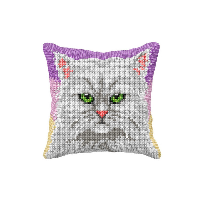 Kreuzstichkissen Katze 4
