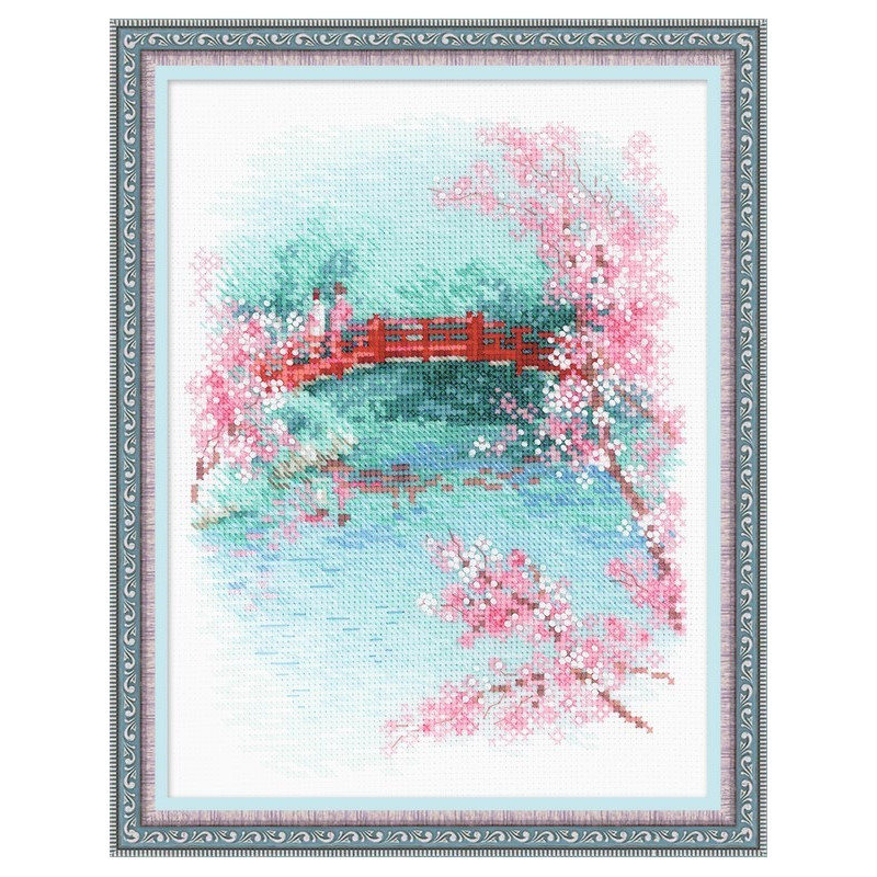 Stickset Sakura. Brücke Stickset Sakura. Brücke