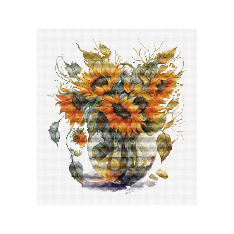 Embroidery kit Vase with Sunflowers Embroidery kit Vase with Sunflowers