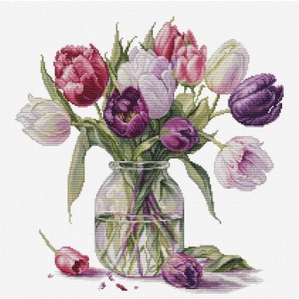 Luca-S Kit de broderie Bouquet de tulipes