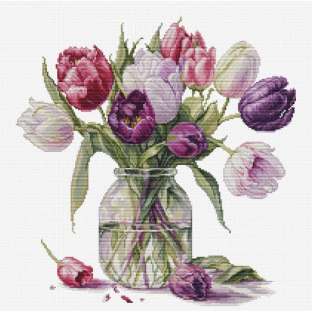 Kit de broderie Bouquet de tulipes