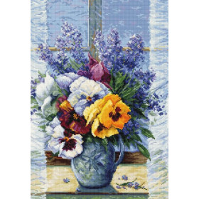 Luca-S Embroidery kit Bouquet with Pansies