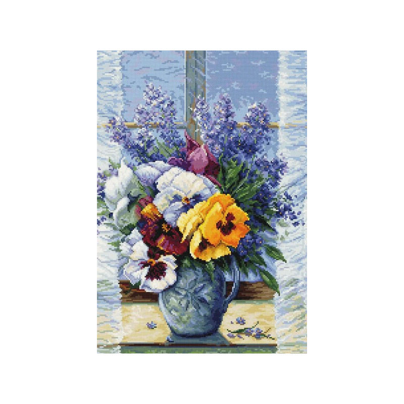 Borduurpakket Boeket viooltjes Borduurpakket Boeket viooltjes