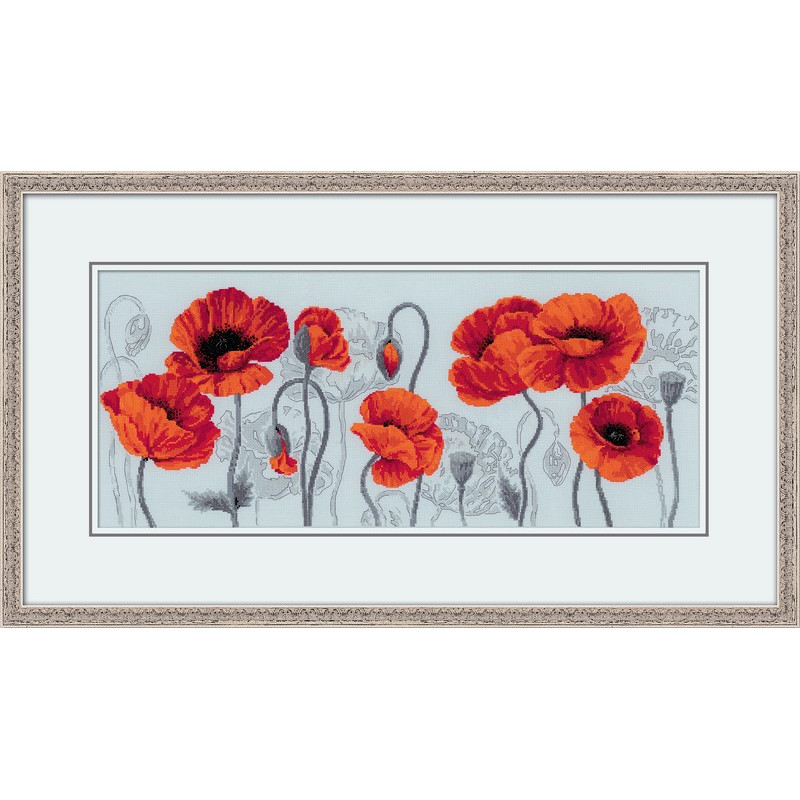 Kit de broderie Coquelicots écarlates Kit de broderie Coquelicots écarlates
