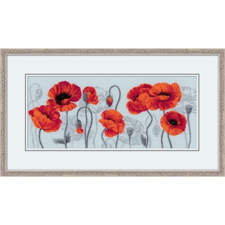 Riolis Kit de broderie Coquelicots écarlates