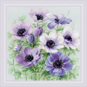 Riolis Kit de broderie Anémones violettes