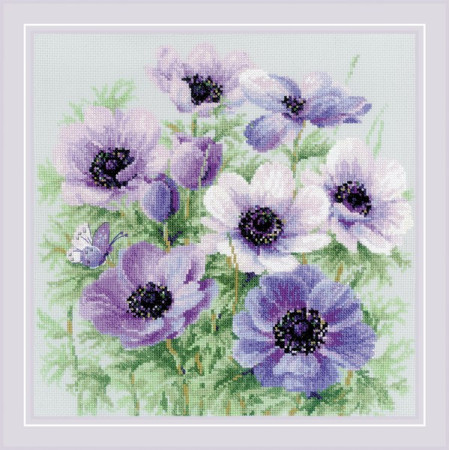 Riolis Kit de broderie Anémones violettes