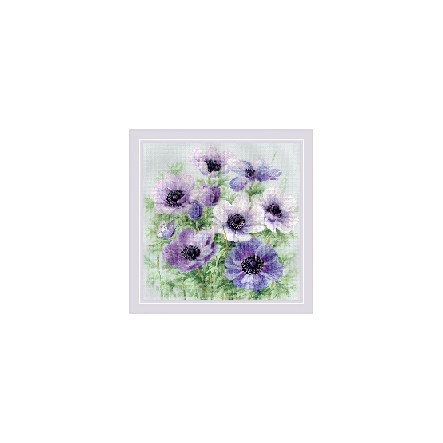 Riolis Embroidery kit Purple Anemones