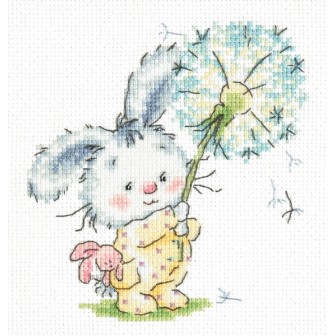 Kit de broderie Lapin et pissenlit