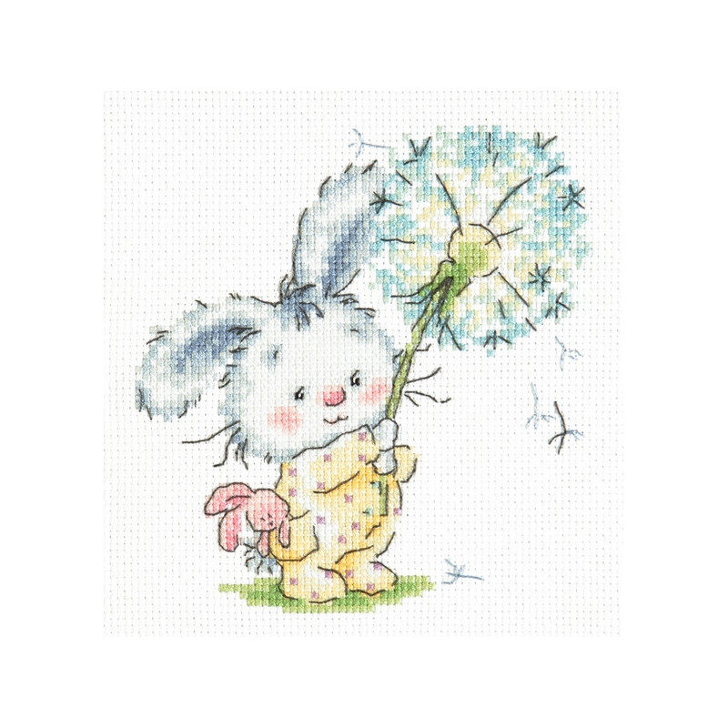 Kit de broderie Lapin et pissenlit Kit de broderie Lapin et pissenlit