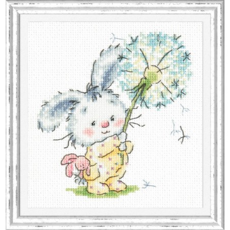 Kit de broderie Lapin et pissenlit