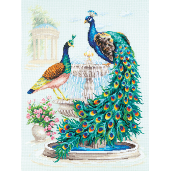 Embroidery kit Peacocks
